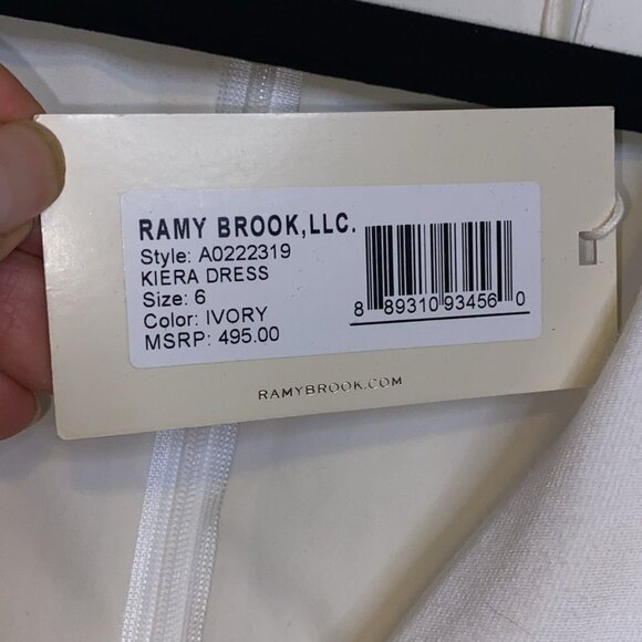 Ramy Brook Women's Ivory Kiera V-Neck Long Sleeve Mini Dress - Picture 4 of 8